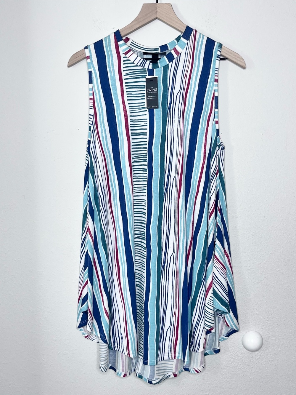 Lane Bryant Women's Sleeveless Swing Tank Top Stripe Size 14 16 NWT Rayon